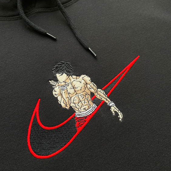 Custom Baki the Grappler Hanma Embroidered Crewneck OR Hoodie Sweatshirt