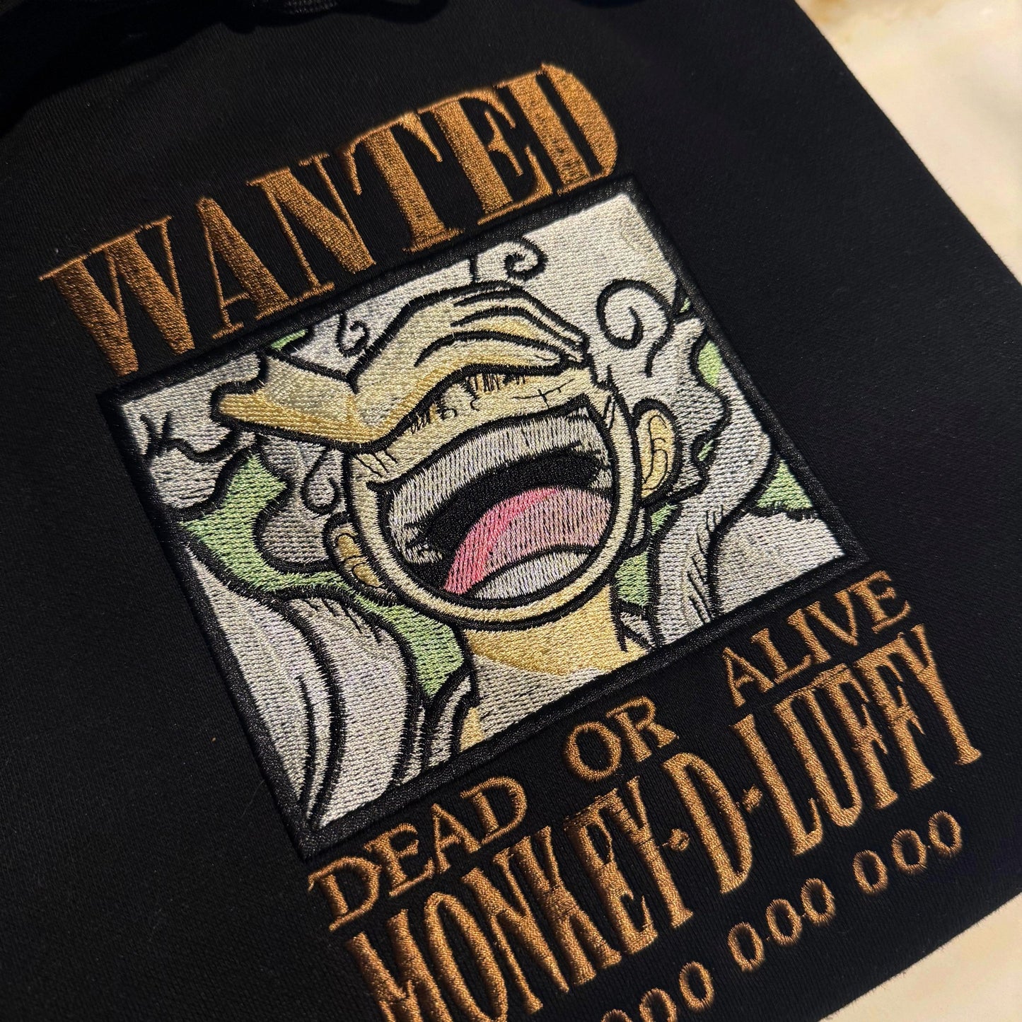 LIMITED ONE PIECE WANTED MONKEY D. LUFFY 5TH GEAR EMBROIDERED HOODIE