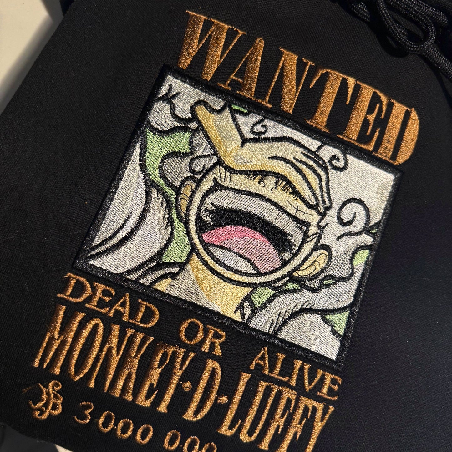 LIMITED ONE PIECE WANTED MONKEY D. LUFFY 5TH GEAR EMBROIDERED HOODIE