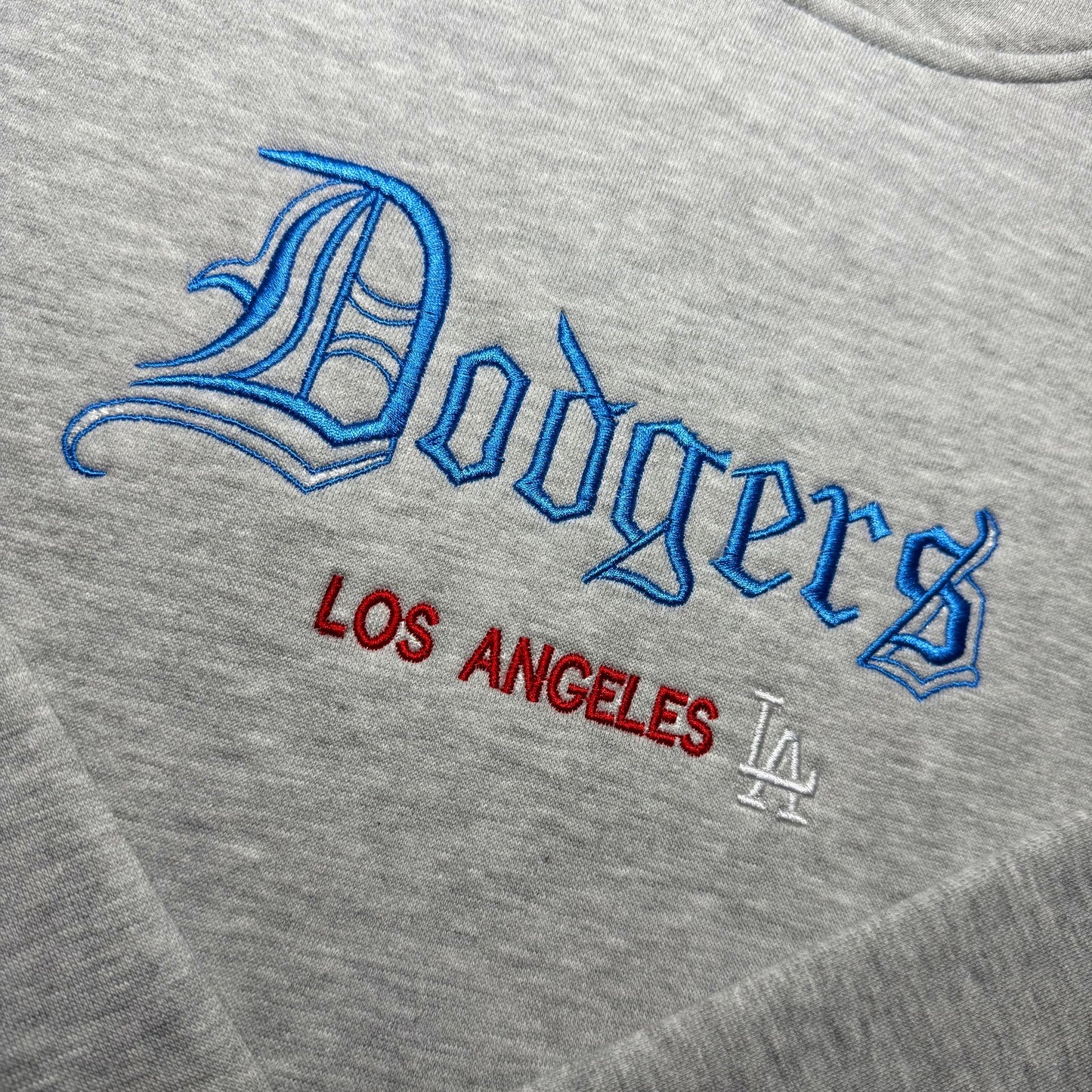 Custom Los Angeles Dodgers Old English Embroidered Crewneck OR Hoodie Sweatshirt