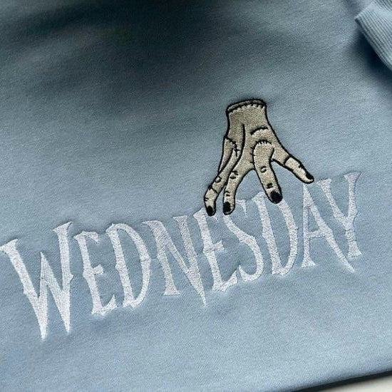 Custom Wednesday Adams Embroidered Crewneck OR Hoodie Sweatshirt