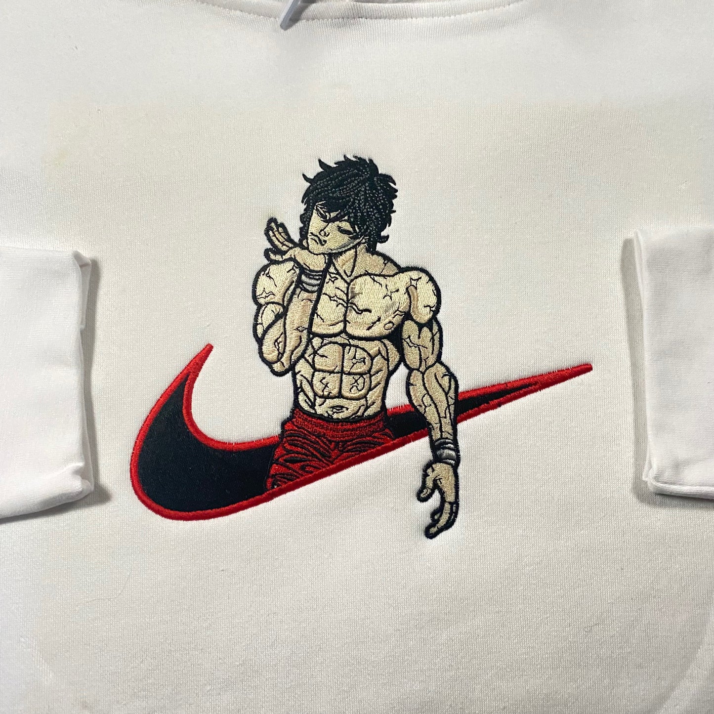No Re-Stock: Custom Baki Hanma Embroidered Crewneck OR Hoodie Sweatshirt