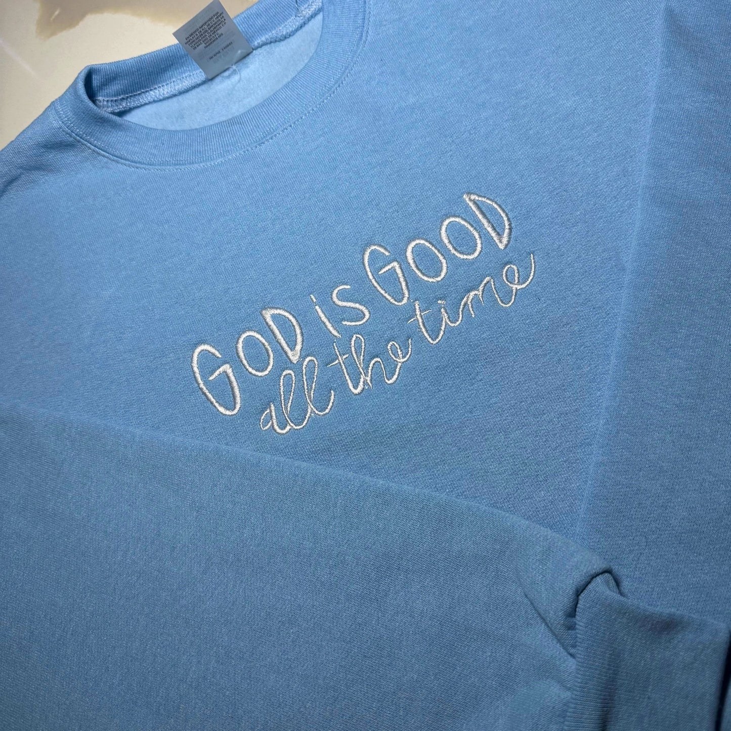 Custom God is Good Embroidered Crewneck OR Hoodie Sweatshirt