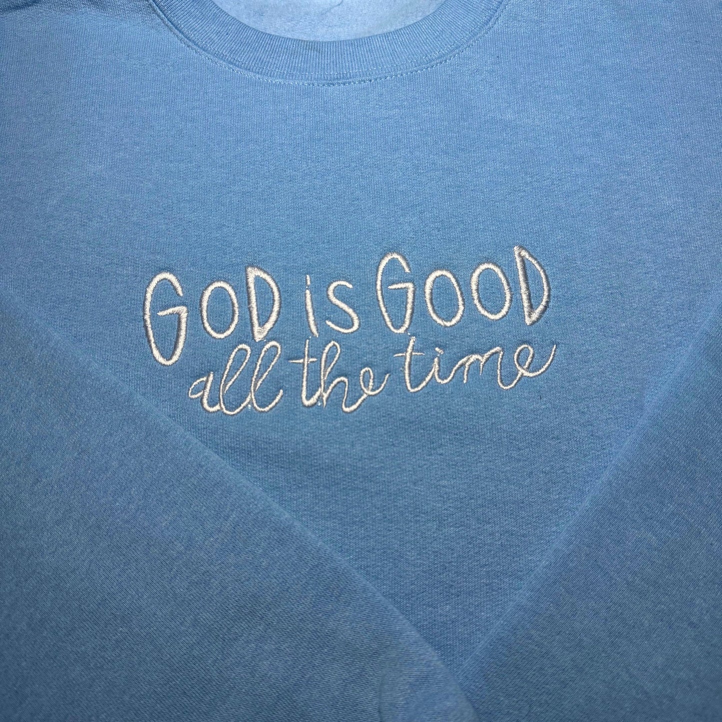 Custom God is Good Embroidered Crewneck OR Hoodie Sweatshirt