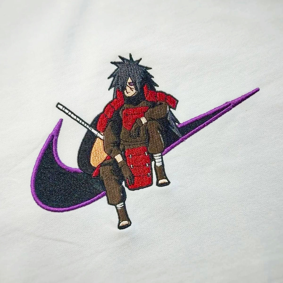 Custom Naruto Madara Embroidered Crewneck OR Hoodie Sweatshirt