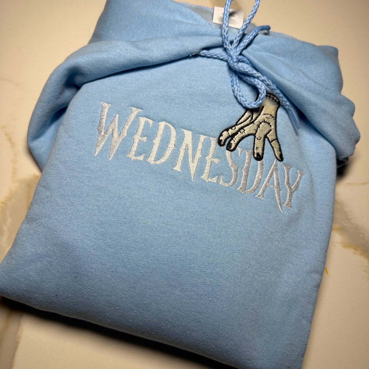 Custom Wednesday Adams Embroidered Crewneck OR Hoodie Sweatshirt