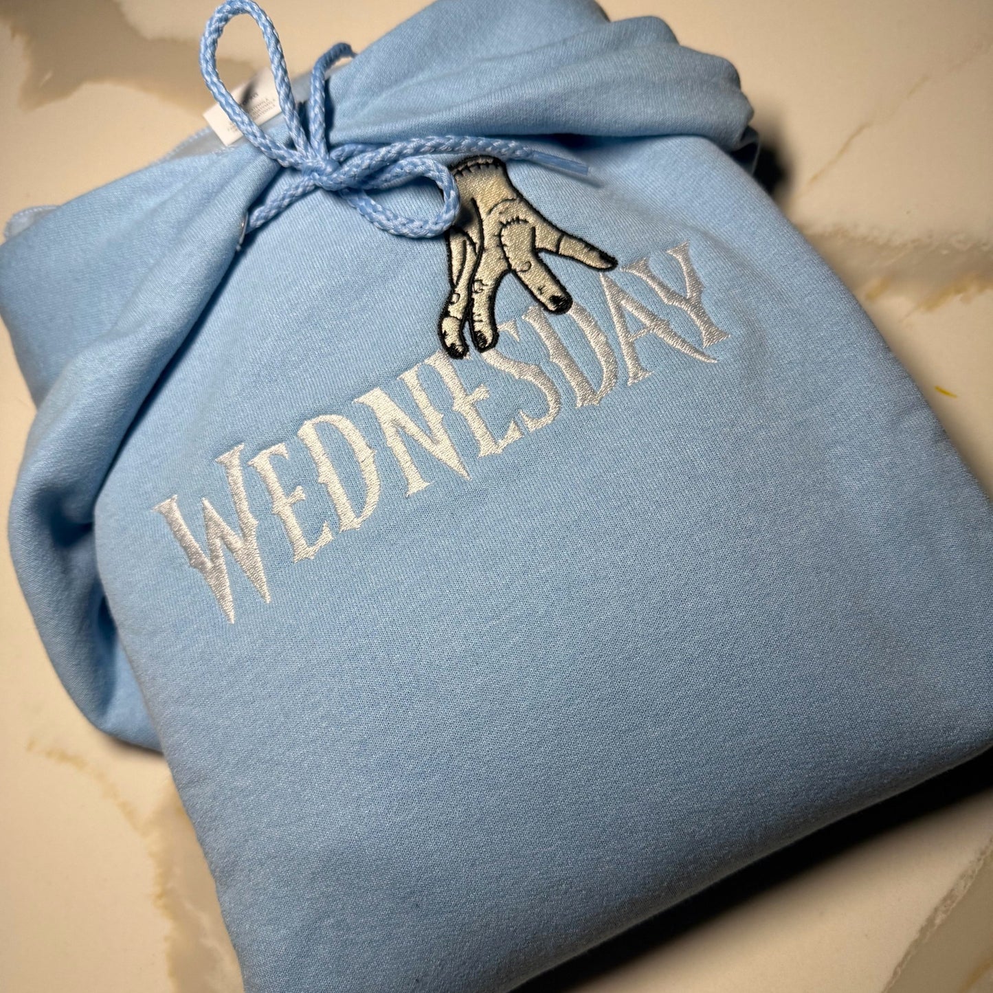 Custom Wednesday Adams Embroidered Crewneck OR Hoodie Sweatshirt