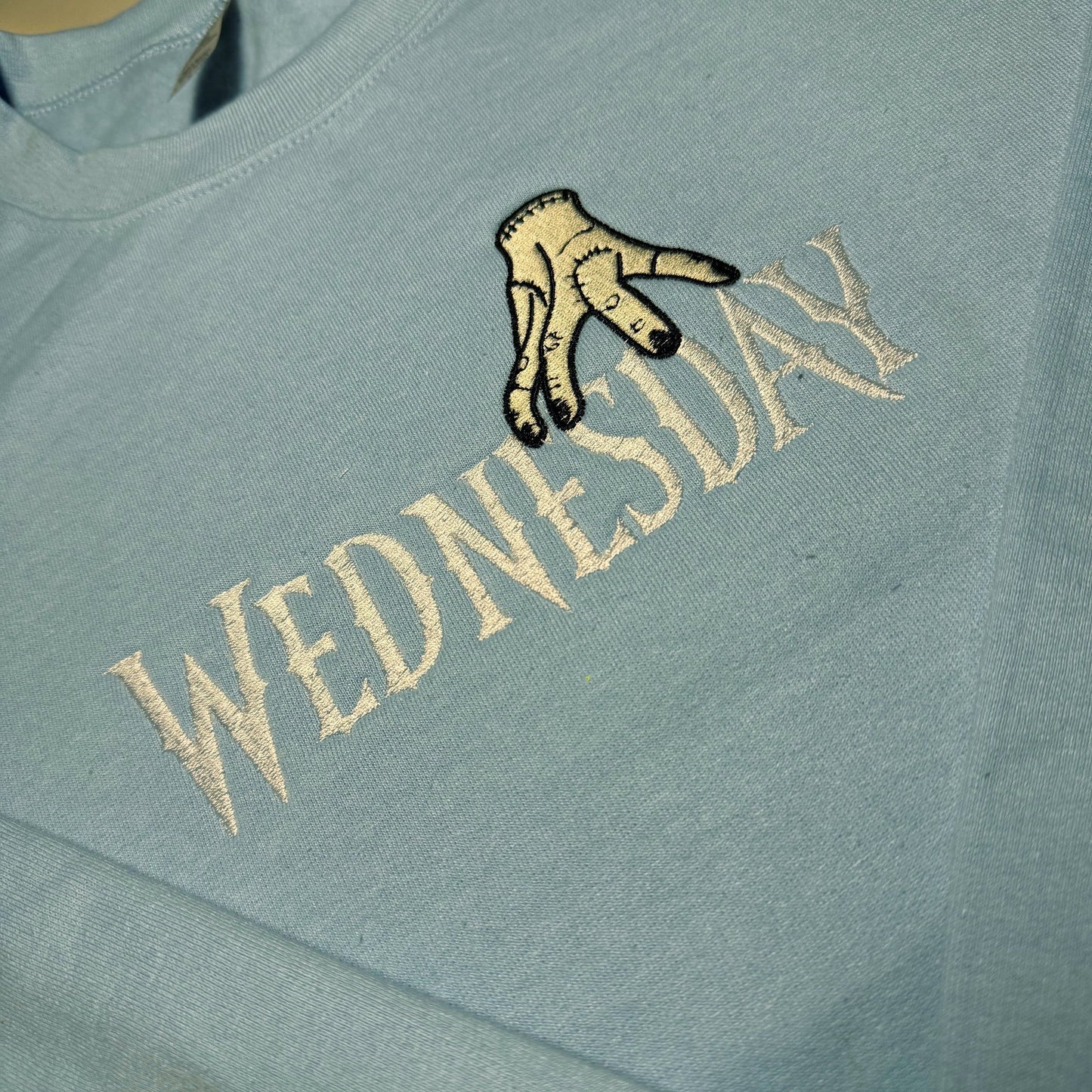 Custom Wednesday Adams Embroidered Crewneck OR Hoodie Sweatshirt