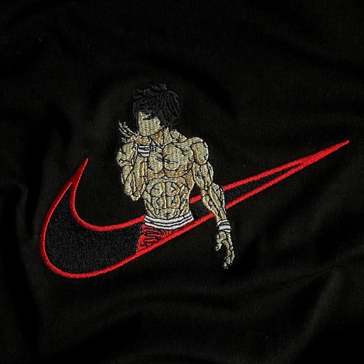 No Re-Stock: Custom Baki Hanma Embroidered Crewneck OR Hoodie Sweatshirt