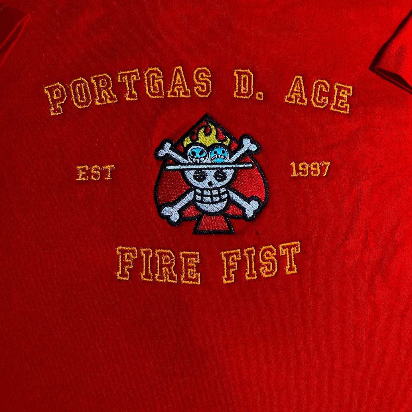 Custom One Piece College Ace Embroidered Crewneck OR Hoodie Sweatshirt