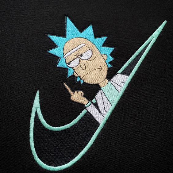 Custom Rick and Morty Eff You Embroidered Crewneck OR Hoodie Sweatshirt