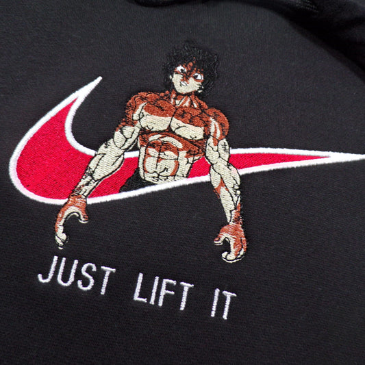 No Re-Stock: Custom Baki Hanma Embroidered Crewneck OR Hoodie Sweatshirt