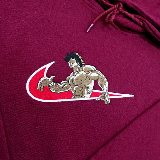 No Re-Stock: Custom Baki Hanma Embroidered Crewneck OR Hoodie Sweatshirt