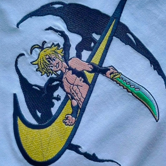 Custom Seven Deadly Sins X Meliodas Embroidered Crewneck OR Hoodie Sweatshirt