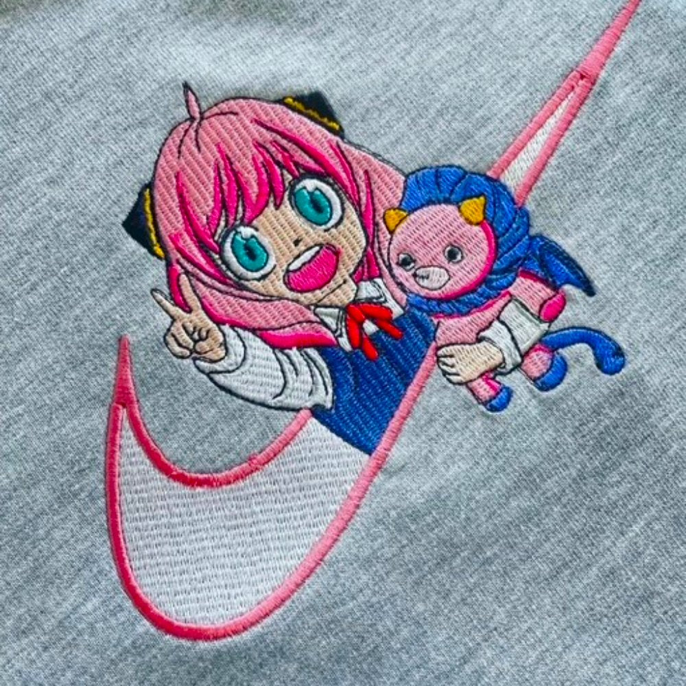 Custom Spy X Family Anya Forger Embroidered Crewneck OR Hoodie Sweatshirt