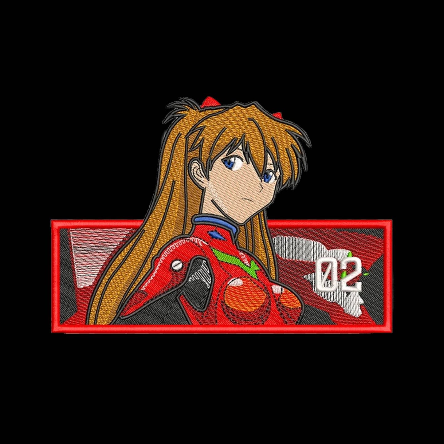 Custom Neon Genesis Evangelion Asuka 02 Embroidered Crewneck OR Hoodie Sweatshirt