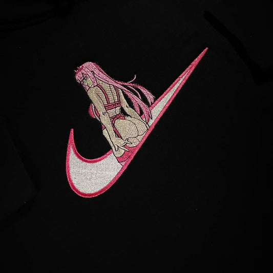 No Re-Stock: Custom Zero Two Embroidered Crewneck OR Hoodie Sweatshirt