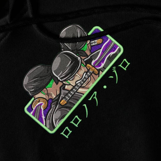 Limited One Piece Zoro Embroidered Anime Hoodie Sweatshirt