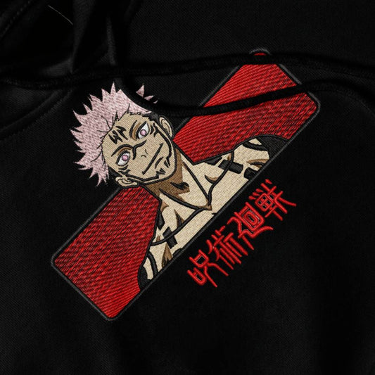 Limited Jujutsu Kaisen Yuji Embroidered Anime Hoodie Sweatshirt