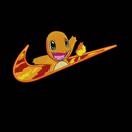 Custom Pokémon Charmander Embroidered Crewneck OR Hoodie Sweatshirt