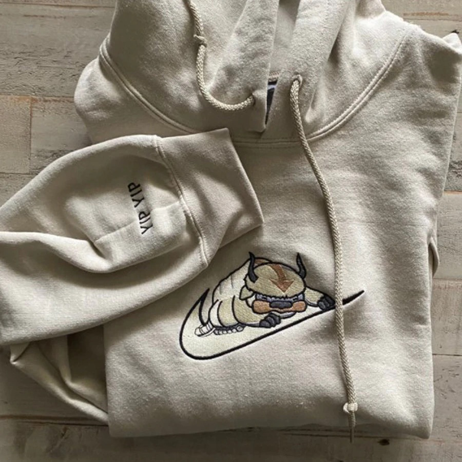 Custom Last Air Bender Appa Yip Yip Embroidered Crewneck OR Hoodie Sweatshirt