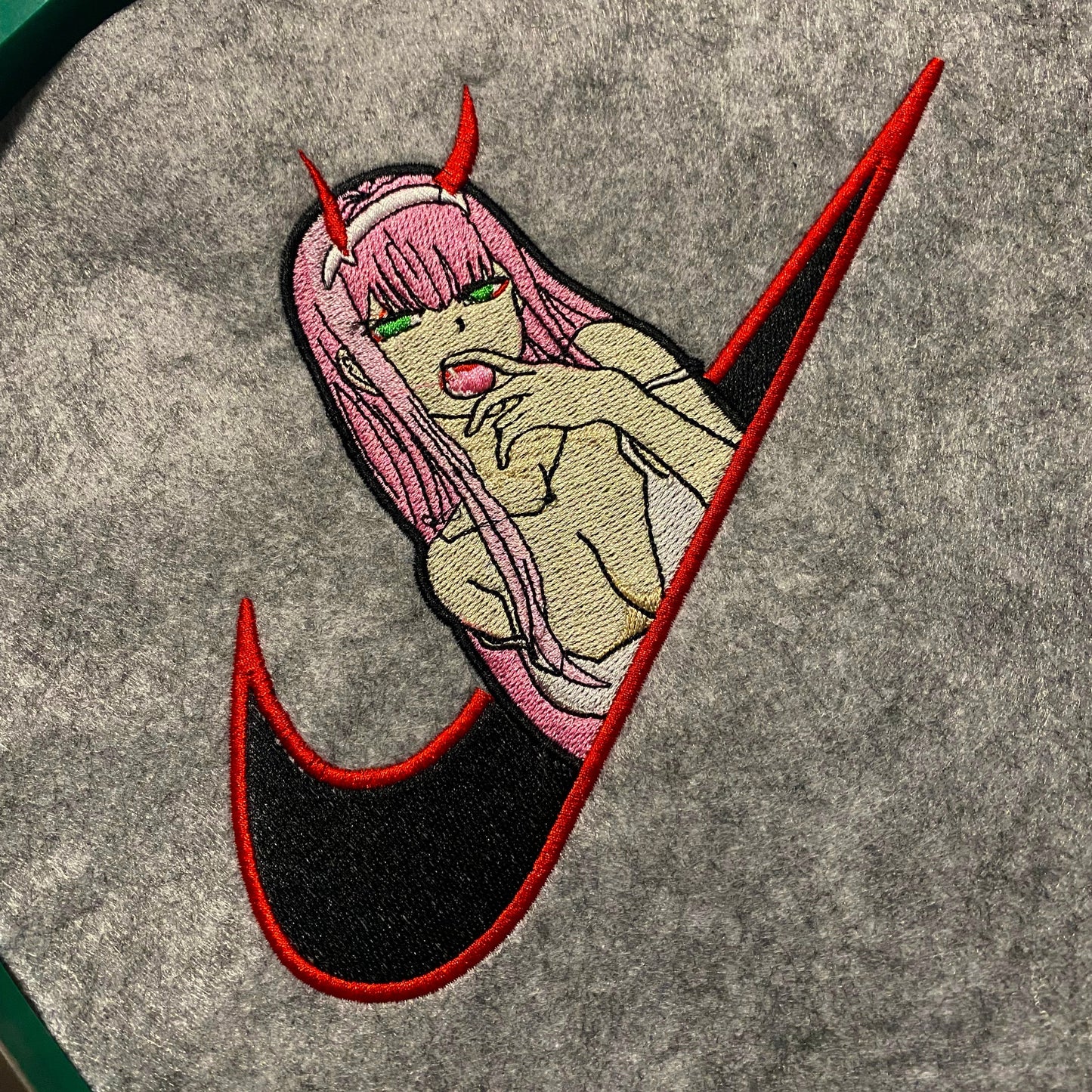 No Re-Stock: Custom Zero Two Embroidered Crewneck OR Hoodie Sweatshirt