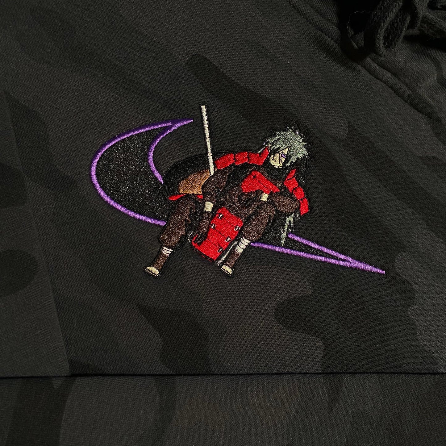 Custom Naruto Madara Embroidered Crewneck OR Hoodie Sweatshirt