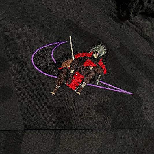 Custom Naruto Madara Embroidered Crewneck OR Hoodie Sweatshirt