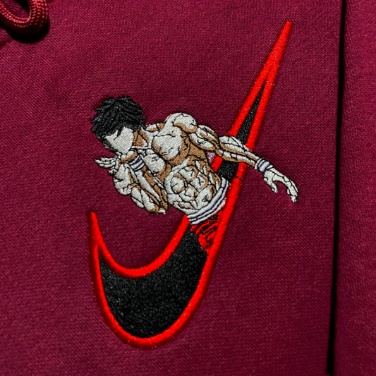 No Re-Stock: Custom Baki Hanma Embroidered Crewneck OR Hoodie Sweatshirt