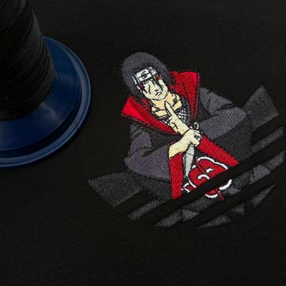 Custom Naruto Itachi Embroidered Crewneck OR Hoodie Sweatshirt