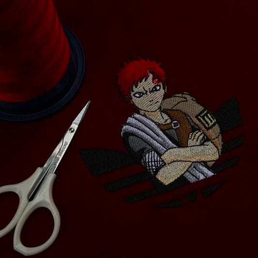 Custom Naruto Gaara Embroidered Crewneck OR Hoodie Sweatshirt