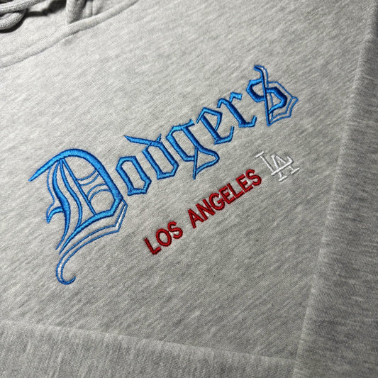 LIMITED Los Angeles Dodgers Old English EMBROIDERED ANIME HOODIE