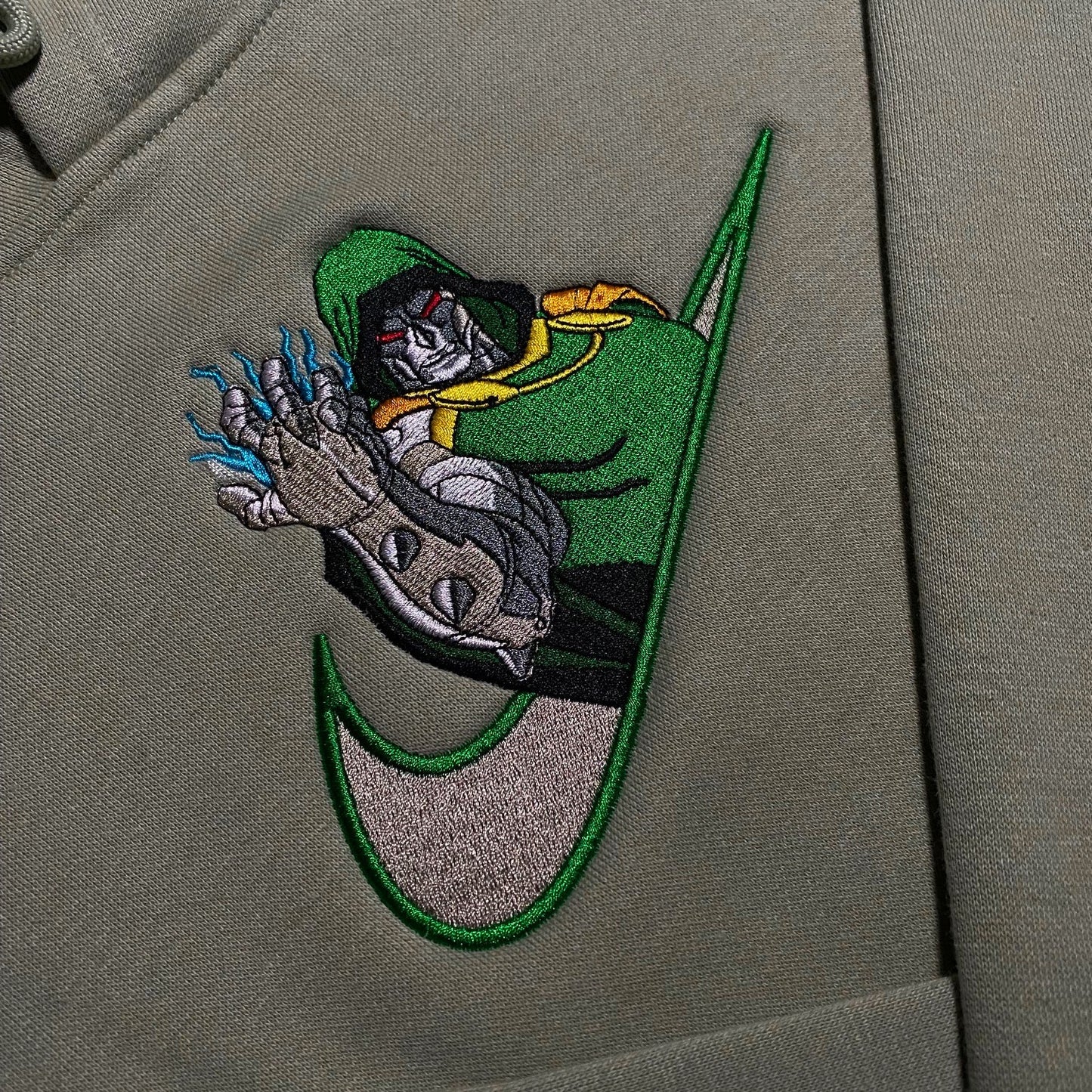 Custom MF Dr. Doom Embroidered Crewneck OR Hoodie Sweatshirt