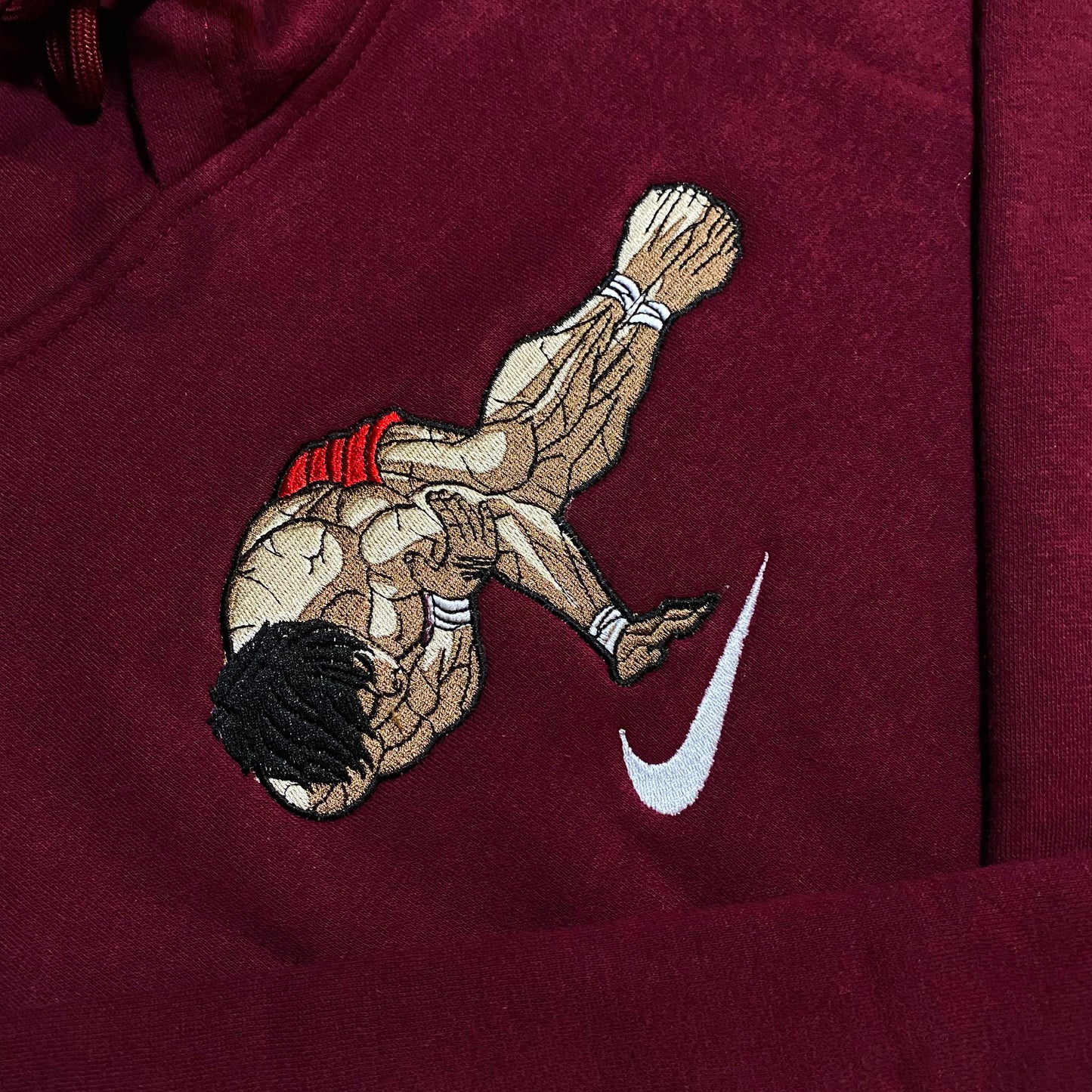 LIMITED BAKI HANMA POSE CHALLENGE EMBROIDERED ANIME HOODIE