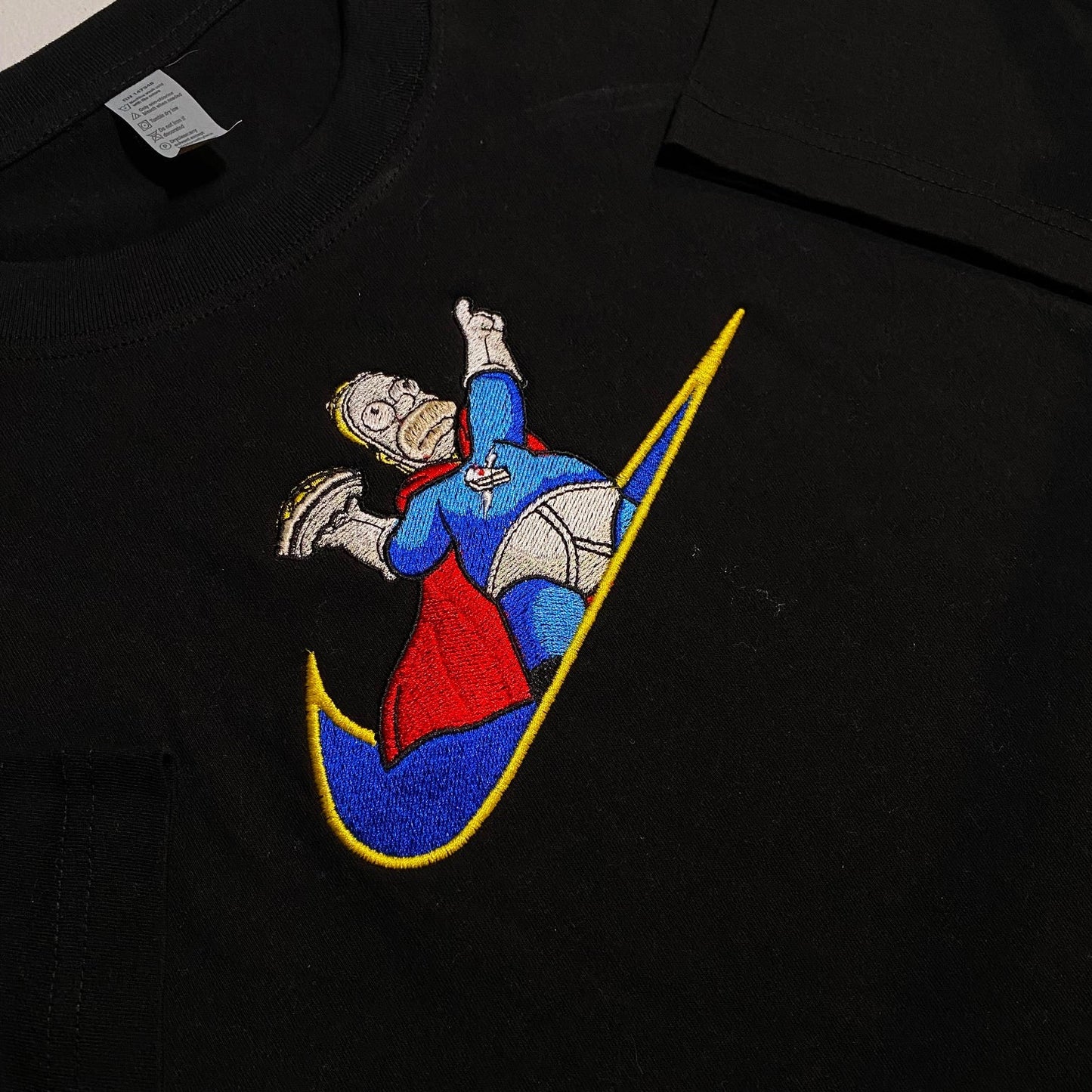 Custom The Simpsons Hero Homer Embroidered Crewneck OR Hoodie Sweatshirt