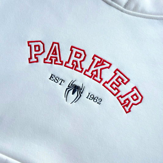 Custom Spider-Man Peter Parker Embroidered Crewneck OR Hoodie Sweatshirt