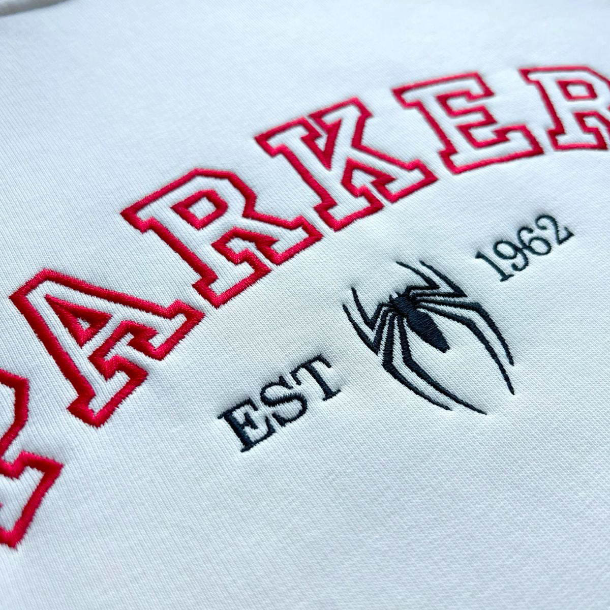 Custom Spider-Man Peter Parker Embroidered Crewneck OR Hoodie Sweatshirt
