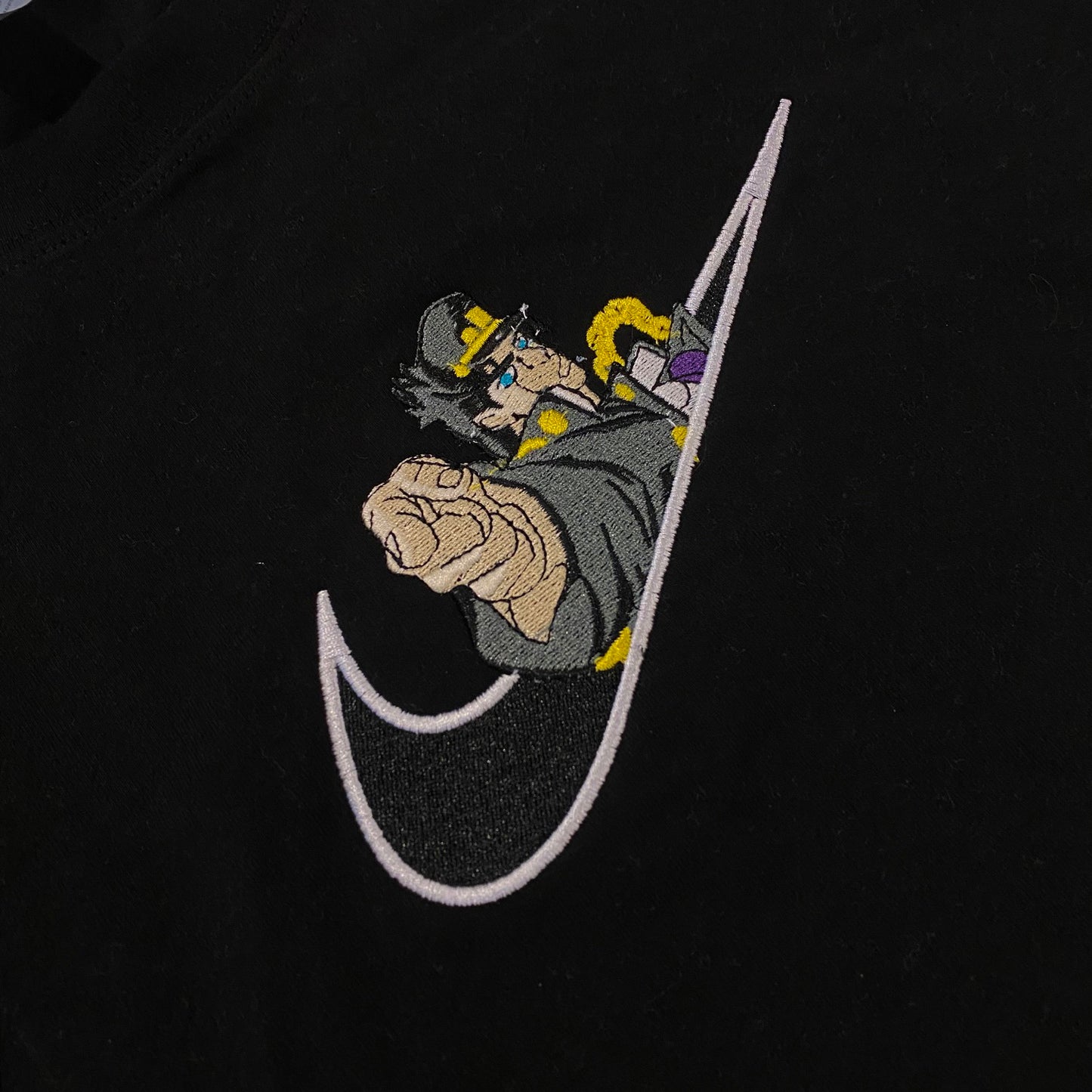 No Re-Stock: Custom JoJo's Bizarre Adventure Jotaro Embroidered Crewneck OR Hoodie Sweatshirt