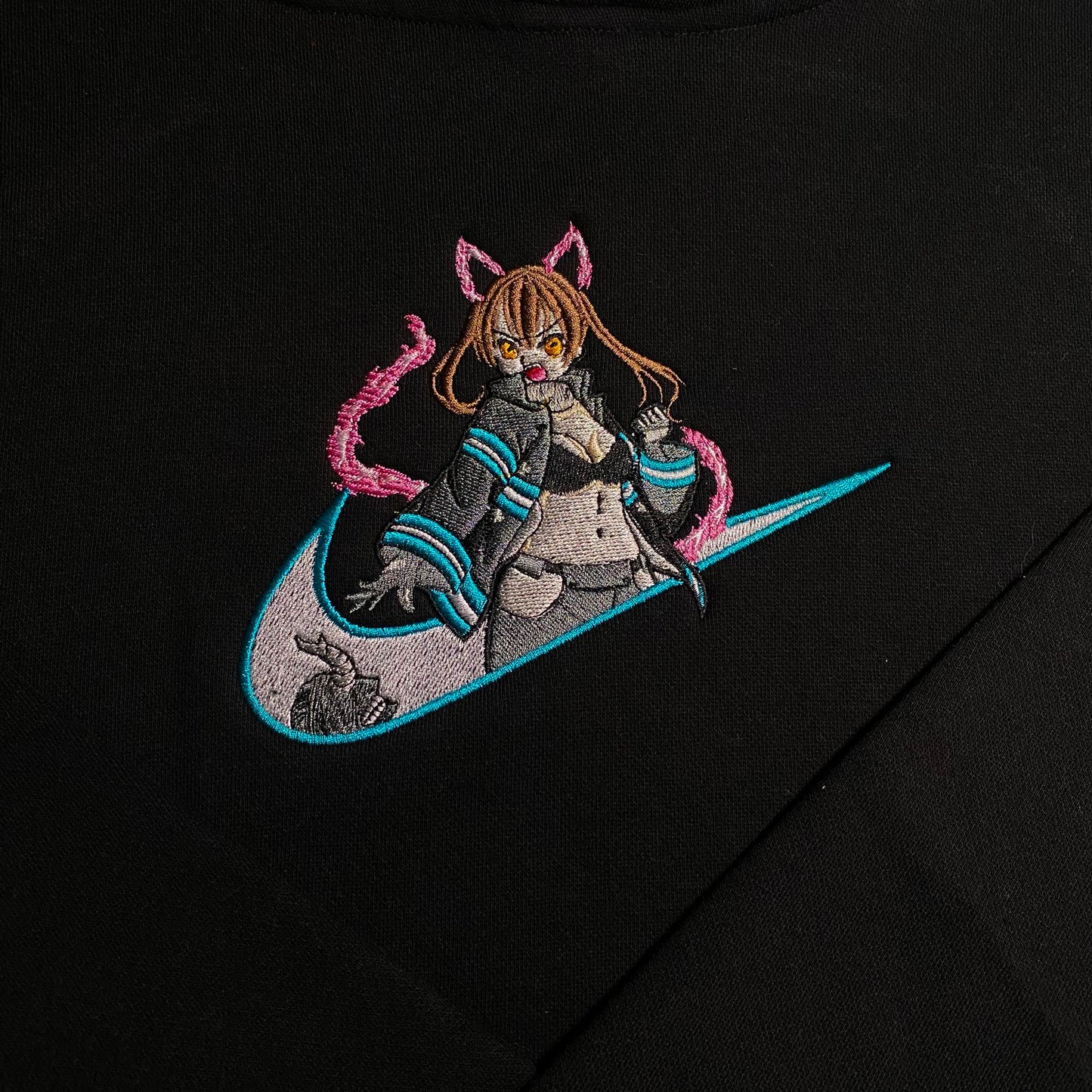 No Re-Stock: Custom Fire Force Tamaki Kotatsu Embroidered Crewneck OR Hoodie Sweatshirt
