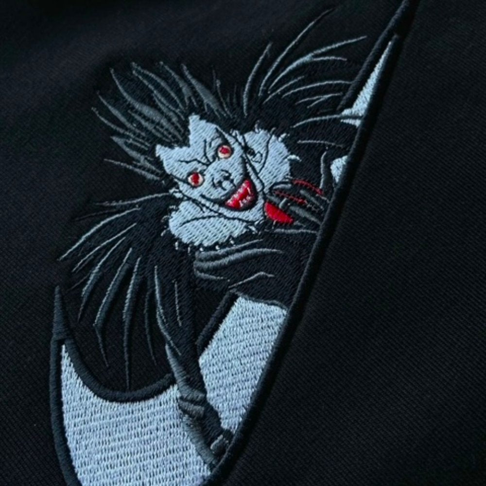 Custom Death Note Ryuk Embroidered Crewneck OR Hoodie Sweatshirt