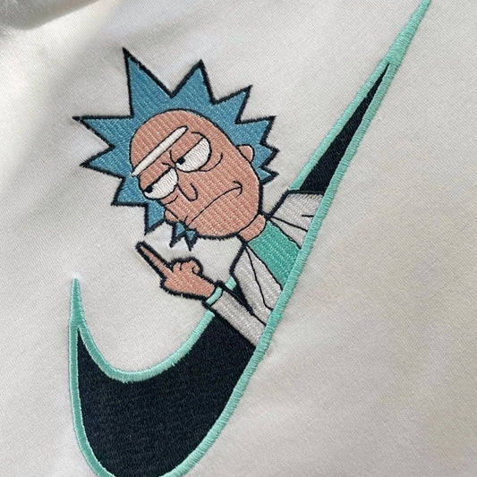 Custom Rick and Morty Eff You Embroidered Crewneck OR Hoodie Sweatshirt