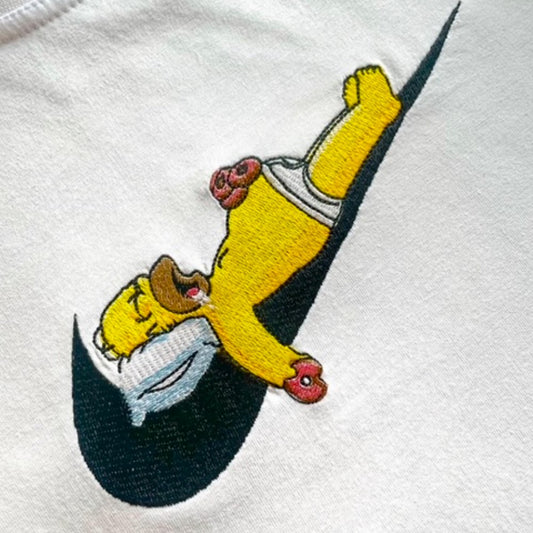 Custom The Simpsons Homer Embroidered Crewneck OR Hoodie Sweatshirt