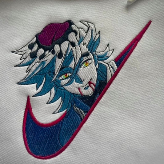 Custom Demon Slayer Doma Embroidered Crewneck OR Hoodie Sweatshirt