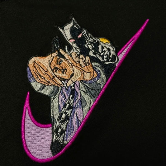 Custom JoJo's Bizarre Adventure Kira Killer Queen Embroidered Crewneck OR Hoodie Sweatshirt