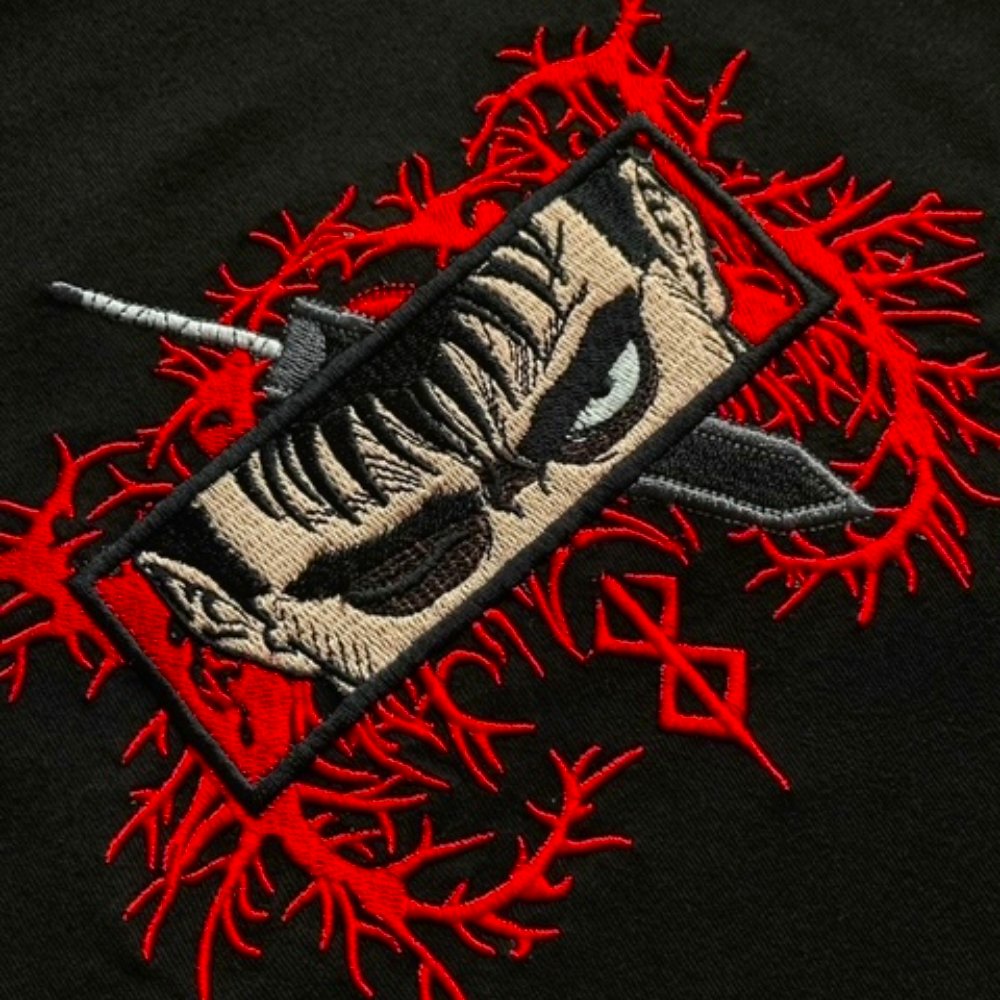 Custom Berserk Guts Embroidered Crewneck OR Hoodie Sweatshirt
