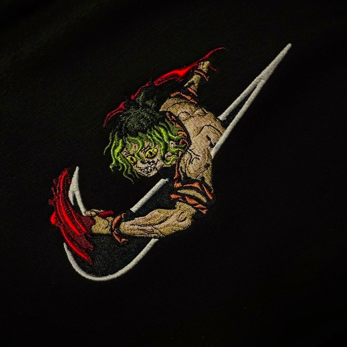 Custom Demon Slayer Gyutaro Embroidered Crewneck OR Hoodie Sweatshirt