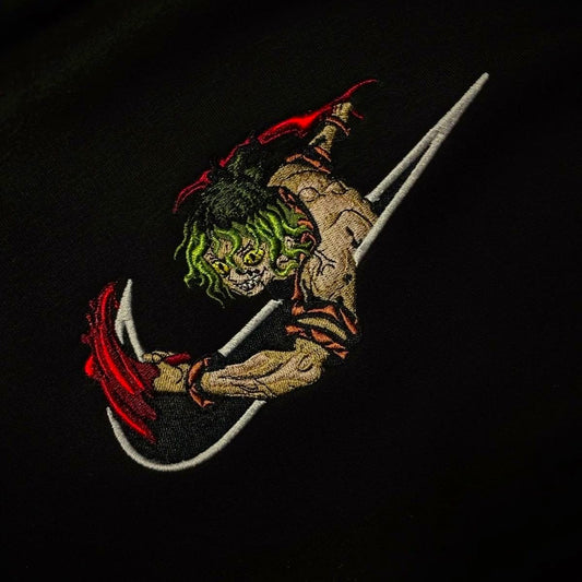 Custom Demon Slayer Gyutaro Embroidered Crewneck OR Hoodie Sweatshirt