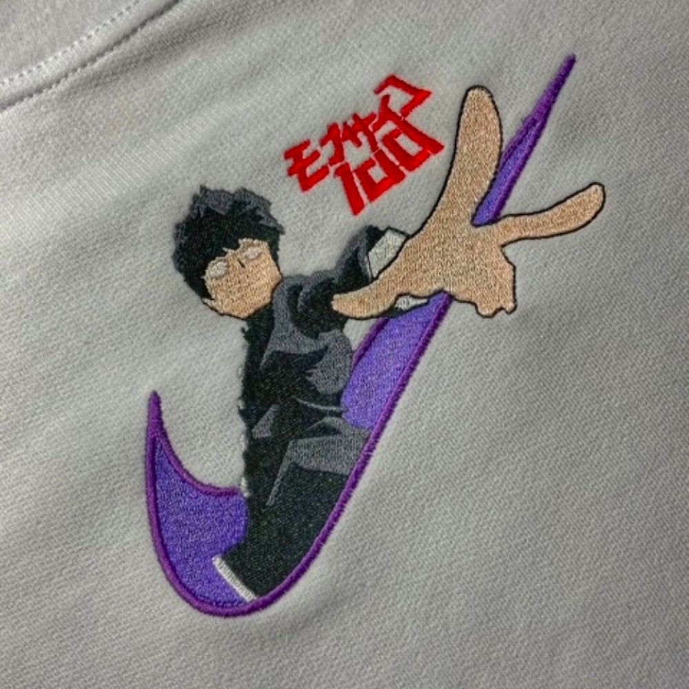 Custom Mob Psycho 100 Embroidered Crewneck OR Hoodie Sweatshirt