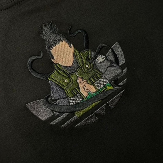 Custom Naruto Shikamaru Embroidered Crewneck OR Hoodie Sweatshirt