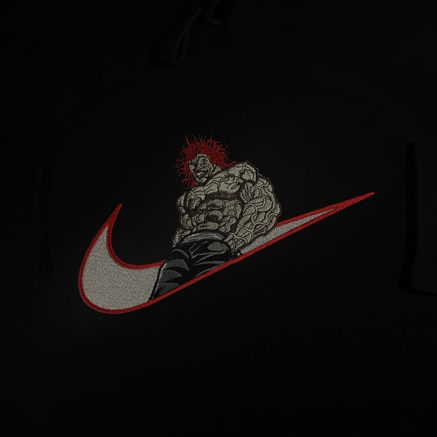 No Re-Stock: Custom Baki Yujiro Hanma Embroidered Crewneck OR Hoodie Sweatshirt